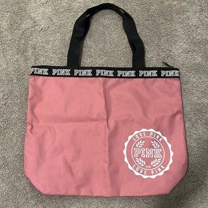 PINK zip top tote / beach / travel bag